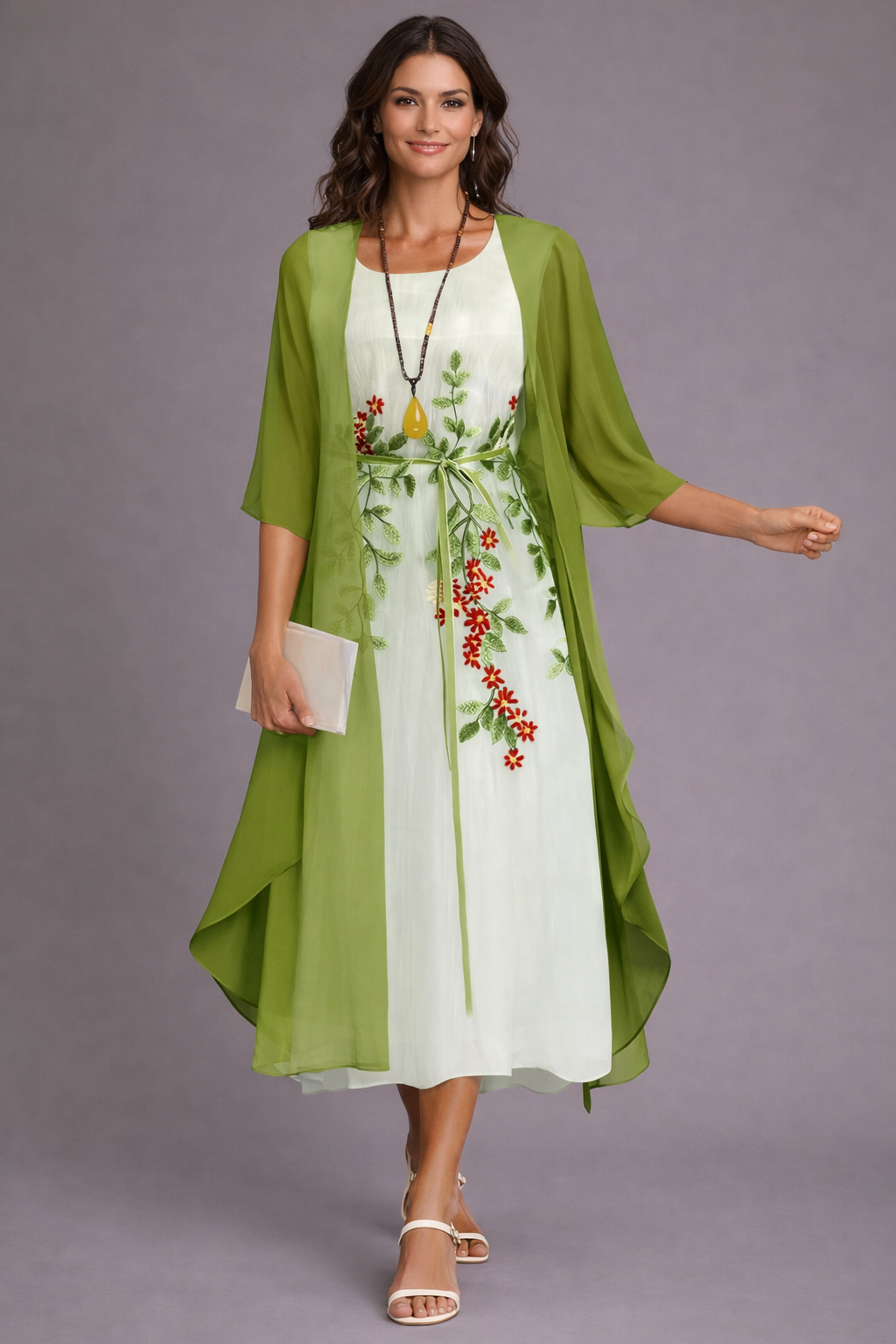 Completo Chiffon Fantasia Floreale
